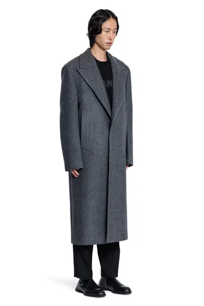 Jil Sander Wool Gabardine Tailored Coat In Gray