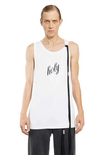 Ann Demeulemeester Man White T-shirts & Tank Tops