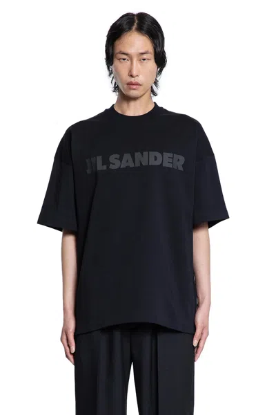 Jil Sander Cotton Jersey Logo T-shirt In Black
