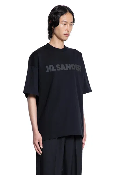 Jil Sander Cotton Jersey Logo T-shirt In Black