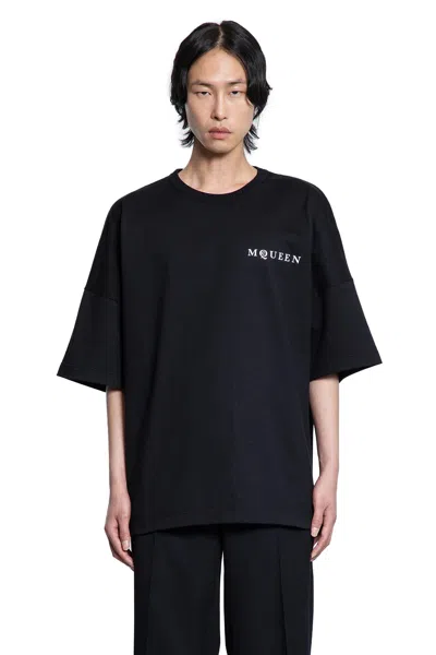 Alexander Mcqueen Black Cotton Clothing T-shirts