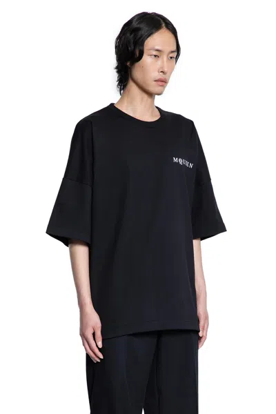 Alexander Mcqueen Black Cotton Clothing T-shirts