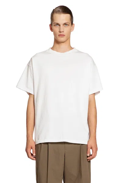 The Row Boxy Cut Cotton T-shirt With Short Sleeves In White