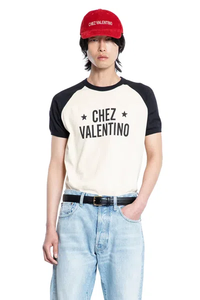 Valentino Sleeve Contrast Graphic Print Crew Neck