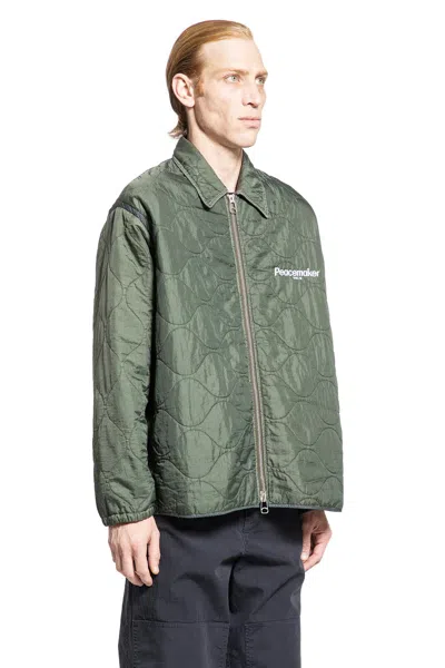 Oamc Peacemaker Zip-up Jacket In Forest Green In Green