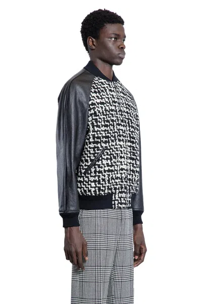 Valentino Chez-patch Tweed Bomber Jacket In Beige