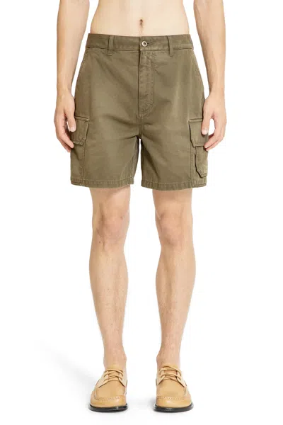 Loewe Cargo Shorts In Cotton In Green
