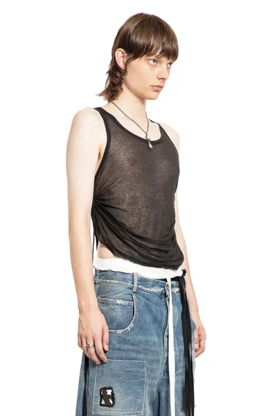 Ann Demeulemeester Man Black T-shirts & Tank Tops