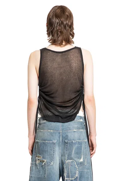 Ann Demeulemeester Man Black T-shirts & Tank Tops