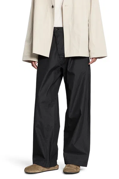 Jan-jan Van Essche Cotton Trousers In Black