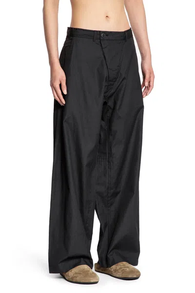 Jan-jan Van Essche Cotton Trousers In Black