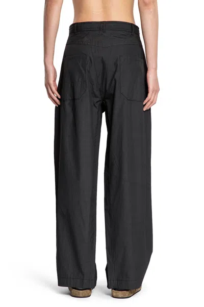 Jan-jan Van Essche Cotton Trousers In Black