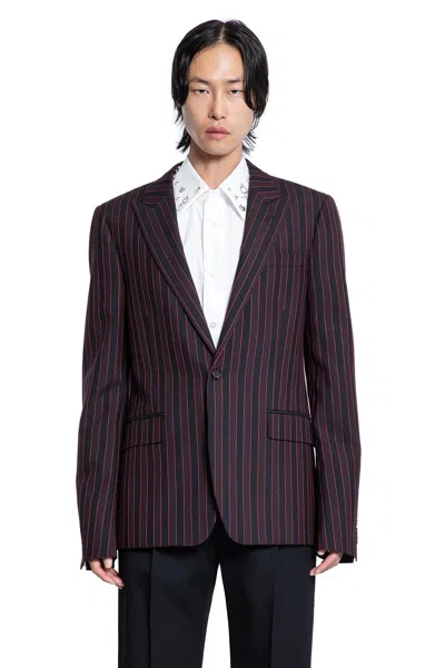 Alexander Mcqueen Shadow Stripe Blazer In Multicolor