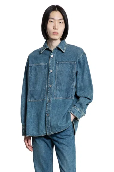 Jil Sander Denim Jacket Featuring Chest Pocket And Contrast Stitching In Blue