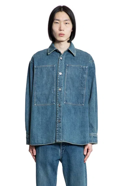 Jil Sander Denim Jacket Featuring Chest Pocket And Contrast Stitching In Blue