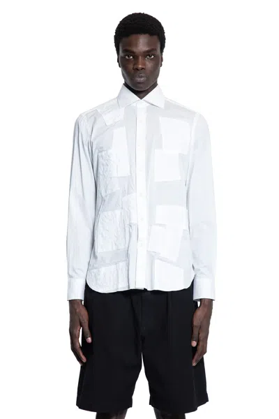 Junya Watanabe Mended Cotton Poplin Shirt In White