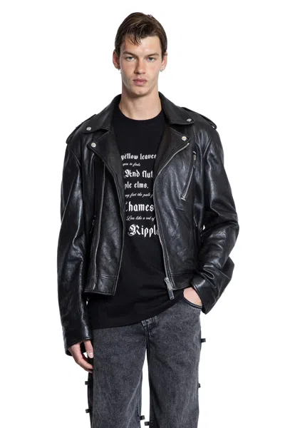 Alexander Mcqueen Piercing Leather Jacket In Black
