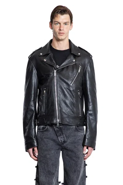Alexander Mcqueen Piercing Leather Jacket In Black