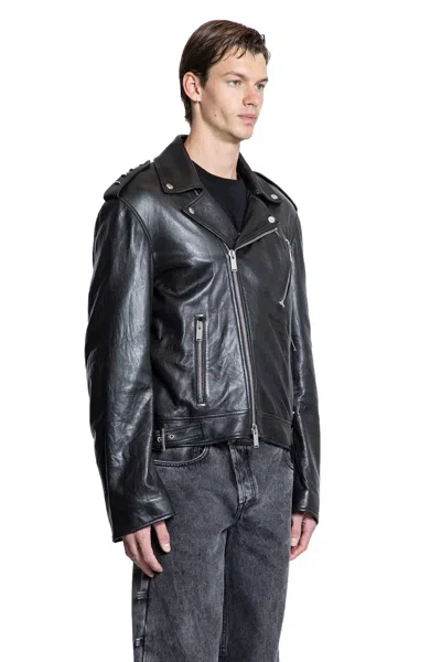 Alexander Mcqueen Piercing Leather Jacket In Black