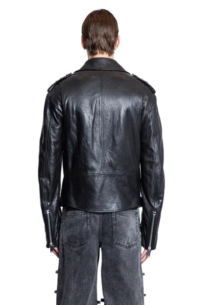 Alexander Mcqueen Piercing Leather Jacket In Black