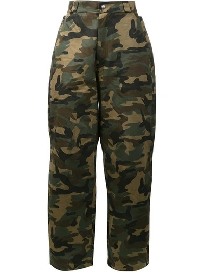 Hood By Air Camouflage Print Trousers In Green