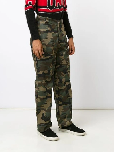 Shop Hood By Air Camouflage Print Trousers In Green