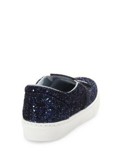 Shop Chiara Ferragni Winking Glitter Slip-on Sneakers In Navy