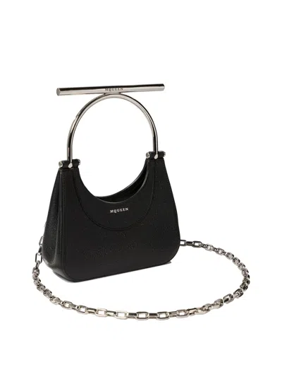 Alexander Mcqueen Metal Handle Leather Shoulder Bag