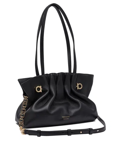 Ferragamo Gathered-design Leather Shoulder Bag
