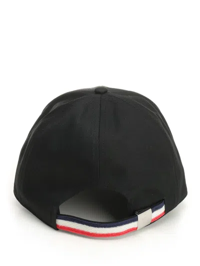 Moncler Casquette En Gabardine De Coton In Black