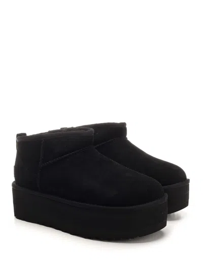 Ugg Classic Ultra Mini Platform Ankle Boots In Black