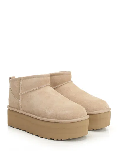 Ugg Classic Ultra Mini 1135092-san Platform Boots Women Sand Suede Comfort Ankle