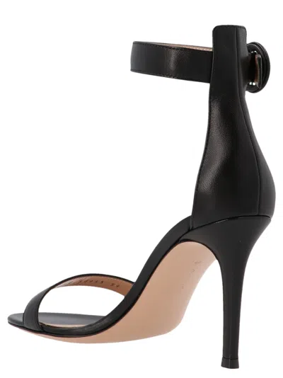Gianvito Rossi Portofino 70mm Suede Sandals In Black