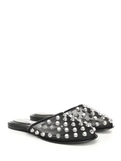 Alexander Wang Pointed Toe Flat Sandals In Black