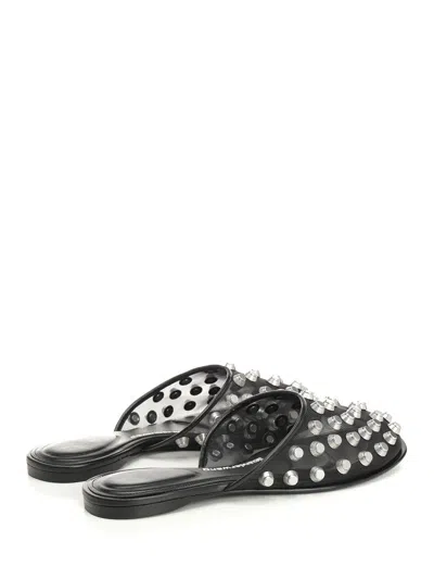 Alexander Wang Pointed Toe Flat Sandals In Black