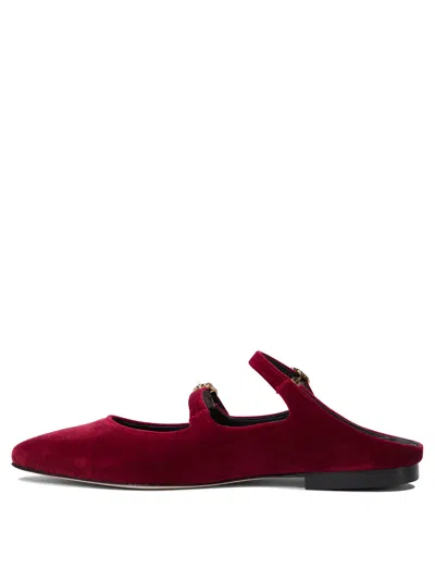 Amato Daniele Bordeaux Velvet Loafers With Decorative Buckles