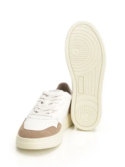 Autry Low Sneaker With Contrast Panels And Perforated Detailing In White