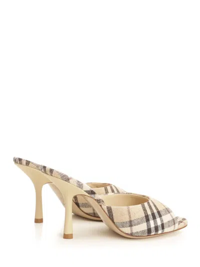 Burberry 90mm Lf Mews Check Textile Mules