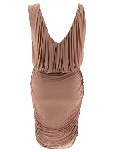 Saint Laurent Woman Short Dress Light Brown Size 6 Cupro