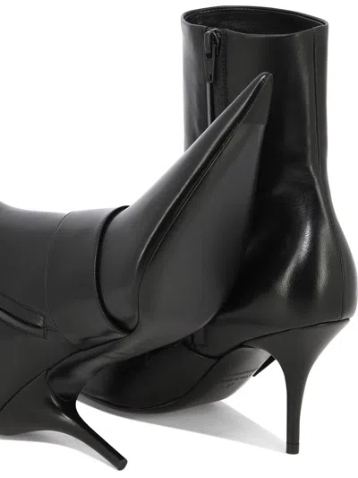 Balenciaga Women Leather Ankle Boots With Maxi Buckle In Black