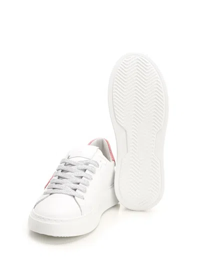 Philippe Model Low Top Leather Sneakers With Contrast Heel Tab