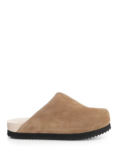 Wud Suede Clogs Sandals Brown