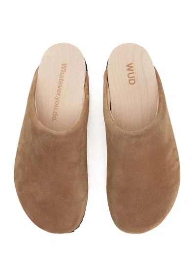 Wud Suede Clogs Sandals Brown