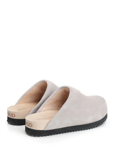 Wud Suede Clogs Sandals Grey