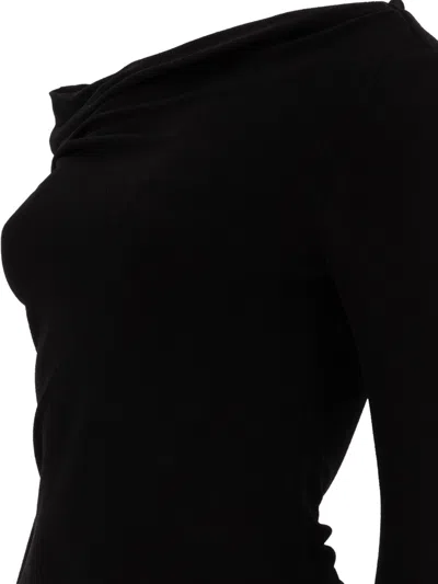 Givenchy Draped Collar Top With Asymmetric Design