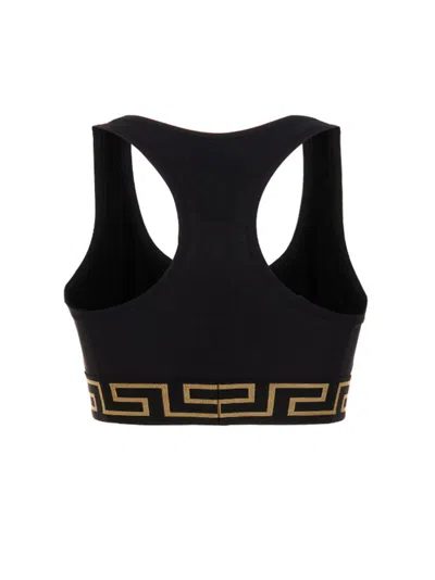 Versace Jersey Top With Topeka Bi-stretch Organic Cotton In Black