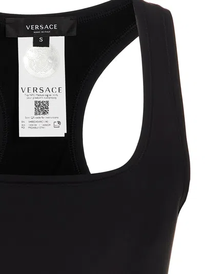 Versace Jersey Top With Topeka Bi-stretch Organic Cotton In Black