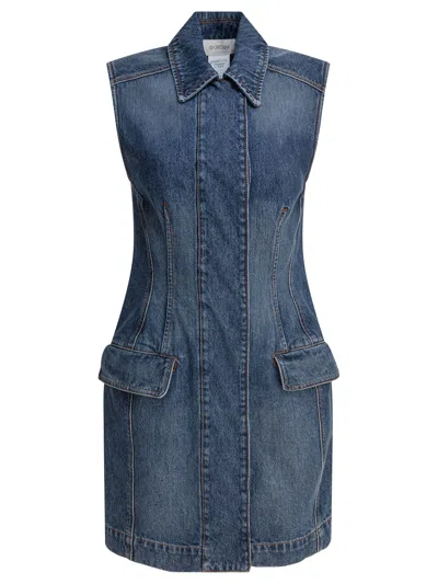 Sportmax Carabo Sleeveless Denim Mini Dress