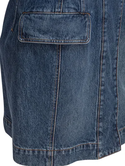 Sportmax Carabo Sleeveless Denim Mini Dress