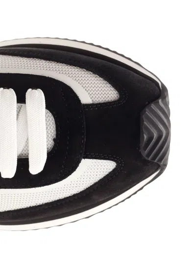 Dolce & Gabbana Low-top Mesh Sneakers With Suede Inserts In Black
